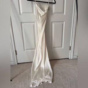 Silk Maison white silk criss cross back dress